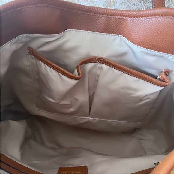 NWT ISAAC MIZRAHI “Lucille” Straw And Brown Leather Large Tote Bag - Picture 12 of 14